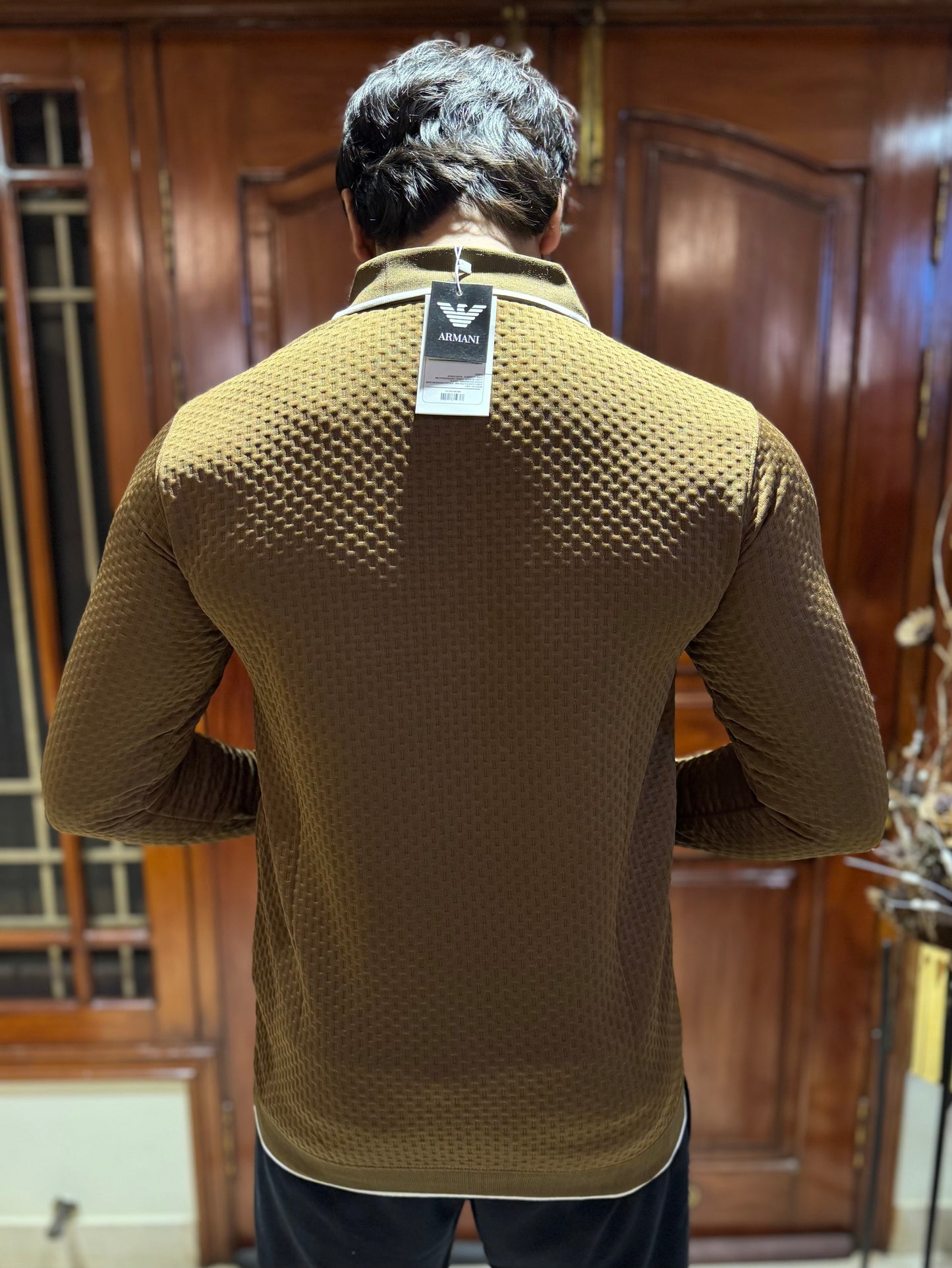 Premium AX Textured Sweatshirt – Winter Edition-Brown