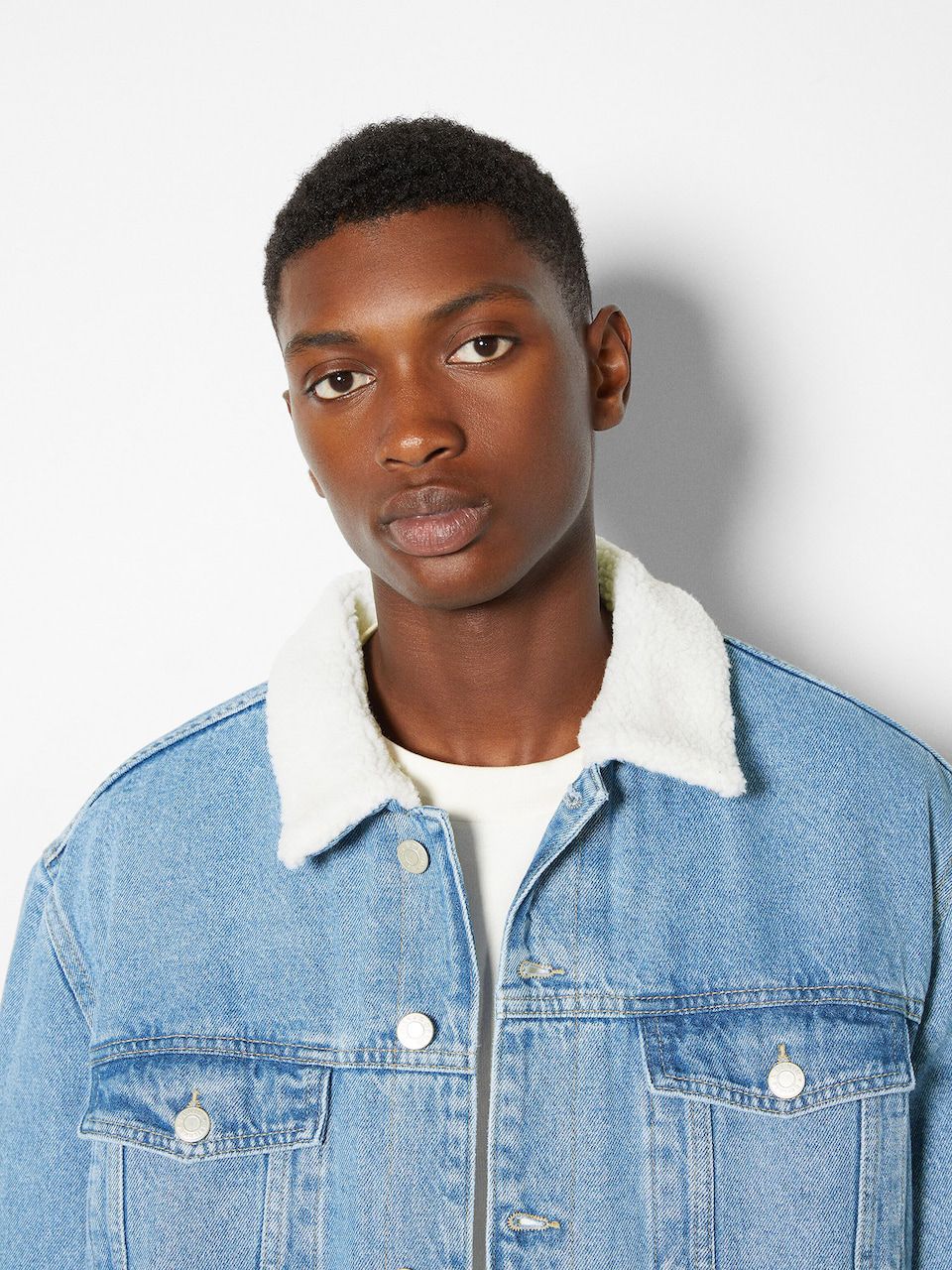 Bershka Fur Denim Jacket – Premium Winter Layer
