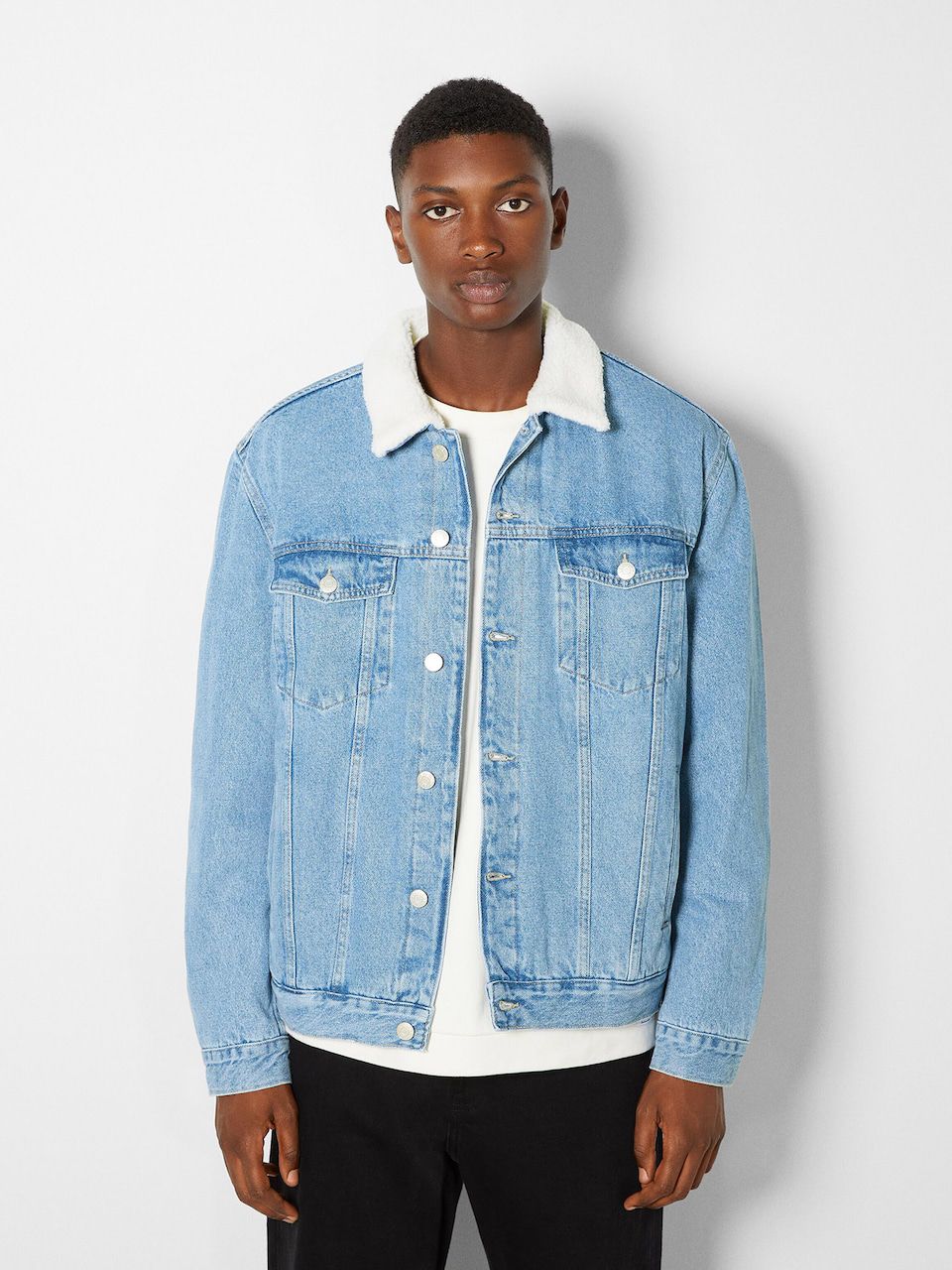Bershka Fur Denim Jacket – Premium Winter Layer