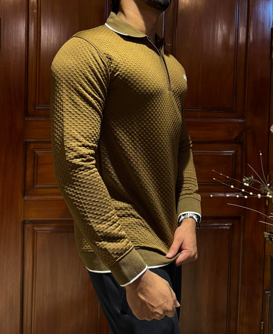 Premium AX Textured Sweatshirt – Winter Edition-Brown