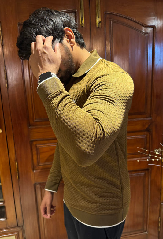 Premium AX Textured Sweatshirt – Winter Edition-Brown