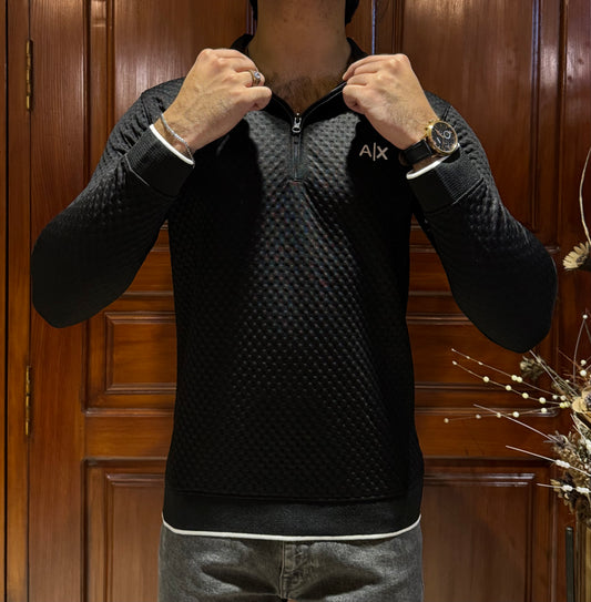 Premium AX Textured Sweatshirt – Winter Edition-Black