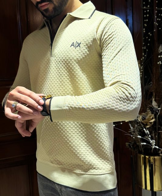 Premium AX Textured Sweatshirt – Winter Edition-Beige