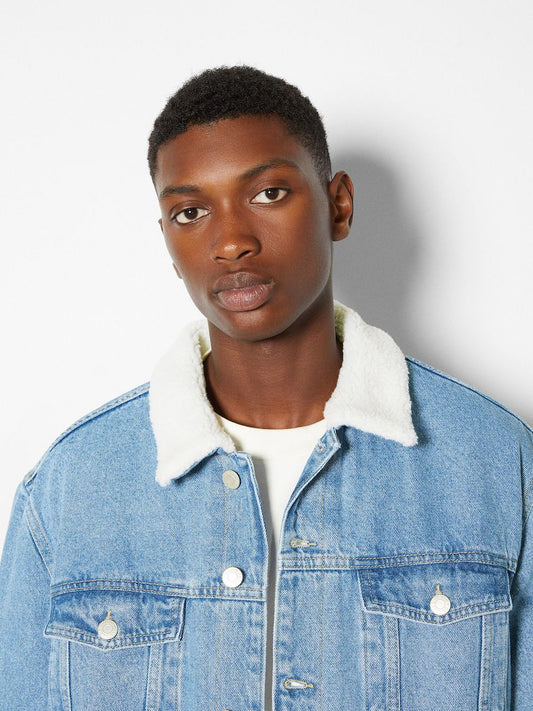 Bershka Fur Denim Jacket – Premium Winter Layer
